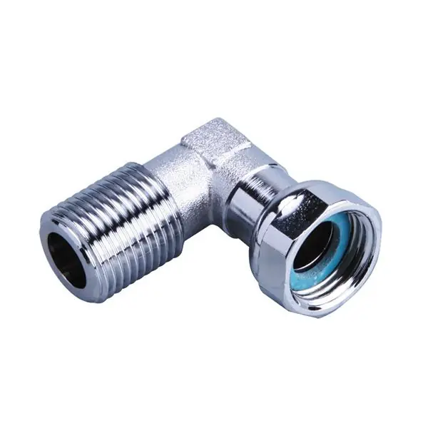 Petit Prix Raccord coudé 90° à joint plat gaz chromé – écrou G1/2&Prime; – sortie Mâle G1/2&Prime; – Gurtner