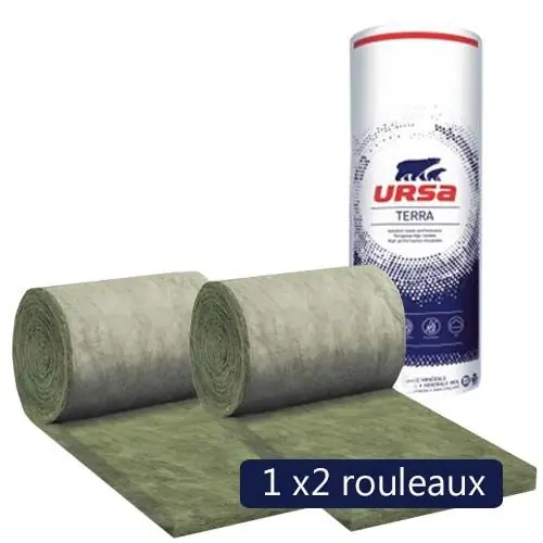 Meilleur Choix Un paquet de 2 rouleaux laine de verre URSACOUSTIC TERRA nu – Ep. 70mm – 12m² – R 1.75
