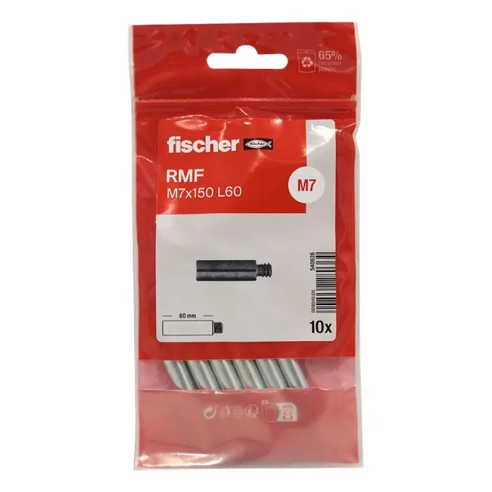 10 rallonges patte à vis 7×150 – Mâle Femelle – Longueur 60 mm – Fischer Retour Gratuit