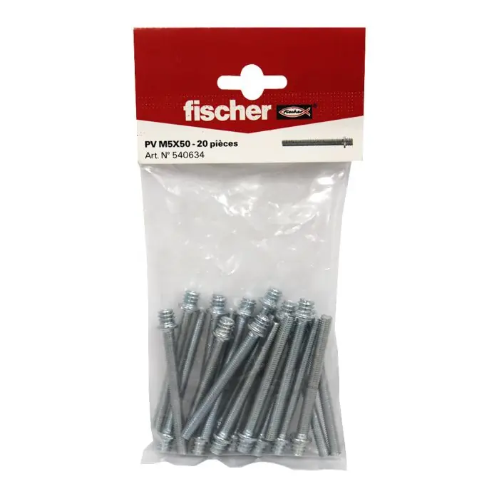 Solde 20 pattes à vis métaux 7x150 - 5 x 50 mm - Fischer