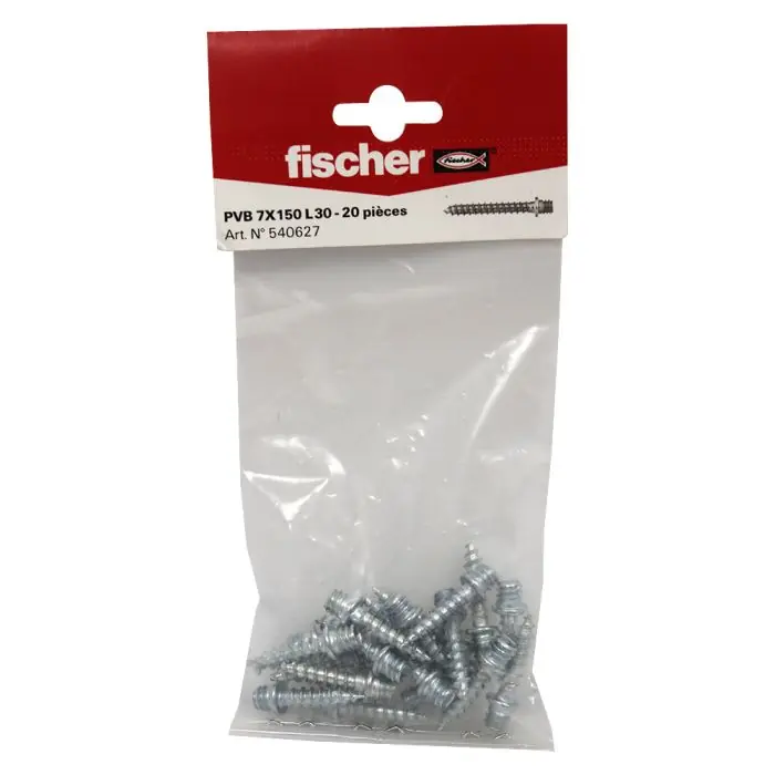 Expédié Aujourd'hui 20 pattes à vis bois 7x150 - 7 x 30 mm - Fischer