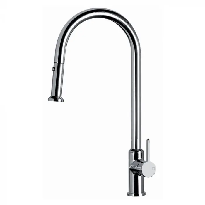 Robinet mitigeur cuisine col de cygne avec douchette UNIC Chromé - Cristina Ondyna KK53051 Soldes