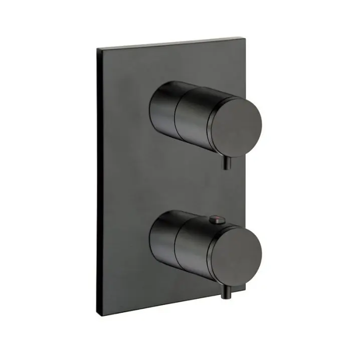 Paiement Sécurisé Façade thermostatique douche encastré TRIVERDE Blackmat (2 sorties) - Cristina Ondyna XT85213