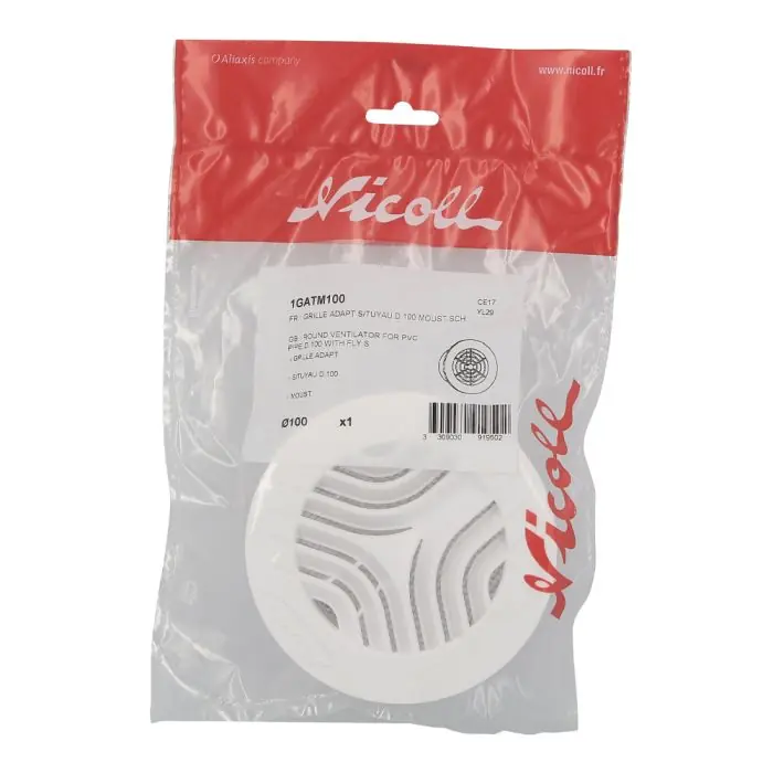 Grille de ventilation ronde Ø125 avec moustiquaire pour tube Ø100 - Nicoll Acheter En Ligne
