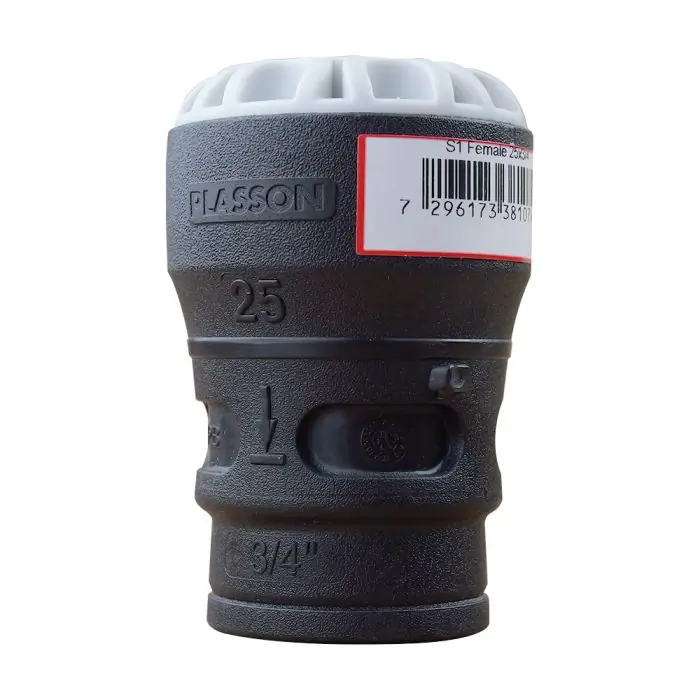 Raccord droit encliquetable PE Ø25 - femelle 3/4" (20/27) - Série 1 - Plasson Meilleur Choix