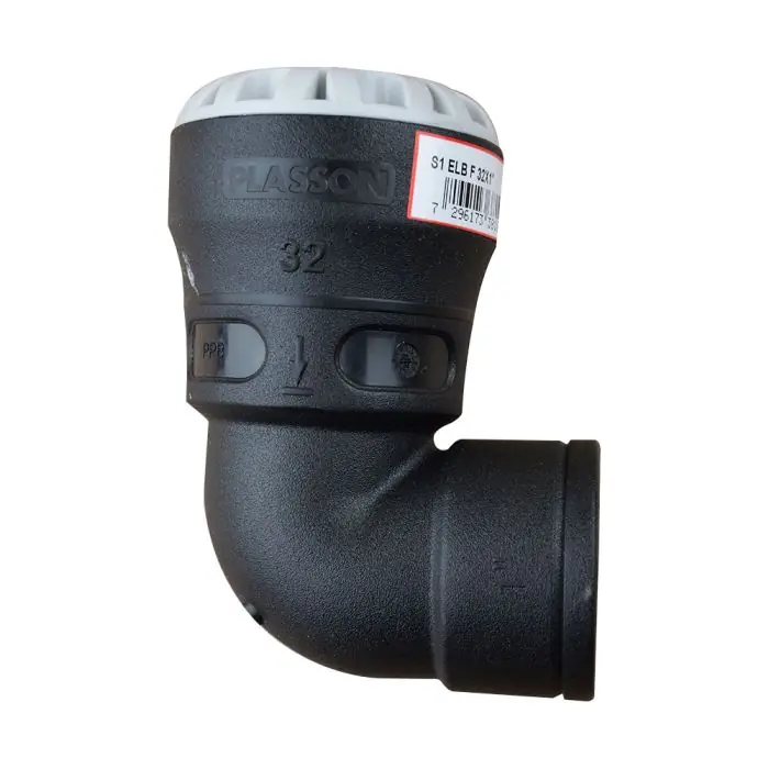 Usine Directe Coude 90° encliquetable PEHD Ø32 -Taraudée femelle 1" (26/34) - Série 1 - Plasson