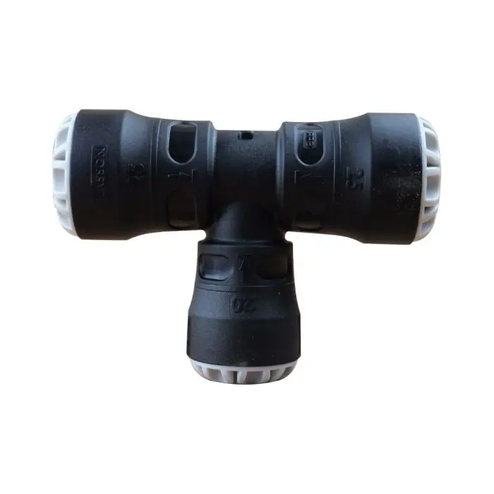 Prix Bas Té réduit 90° encliquetable Ø25x20x25 tube PE - Série 1 - Plasson