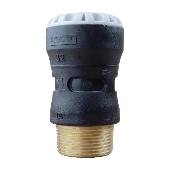 Raccord droit encliquetable PE Ø32 - Laiton mâle 1"1/4 (33/42) - Série 1 - Plasson Livraison Express