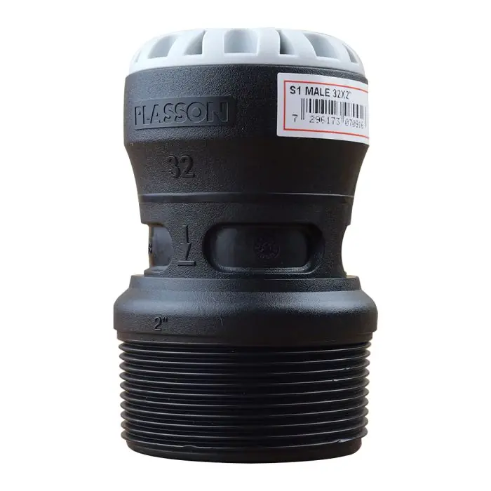 Offre Exclusive Raccord droit encliquetable PE Ø32 - mâle 2" - Série 1 - Plasson