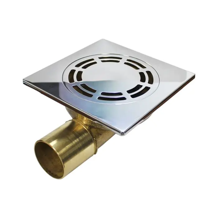 Vente Directe Siphon de sol laiton Solusec 120×120 mm – sortie horizontale Ø40