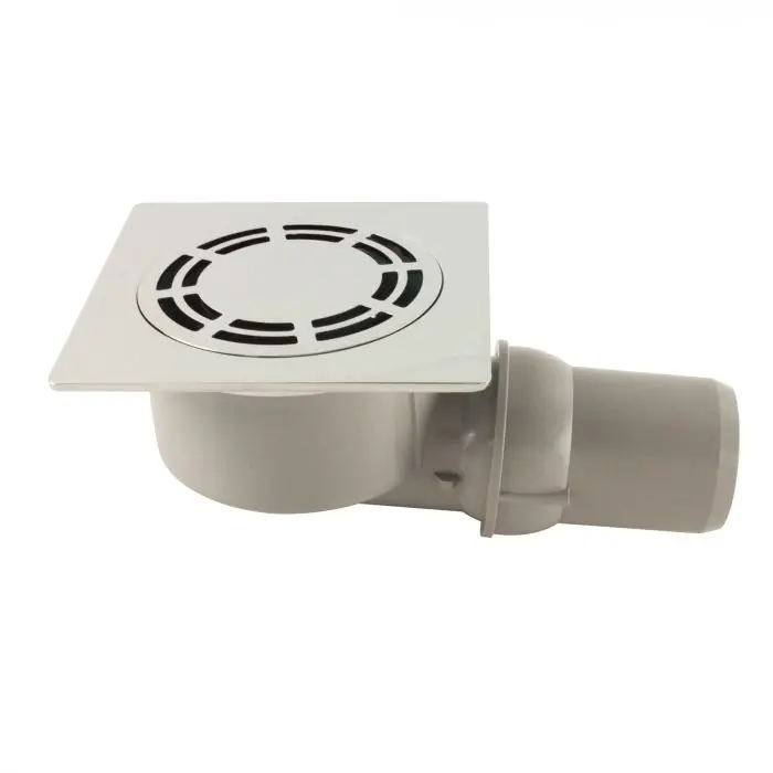 Super Prix Siphon de sol laiton chromé Solusec 120×120 mm – sortie horizontale