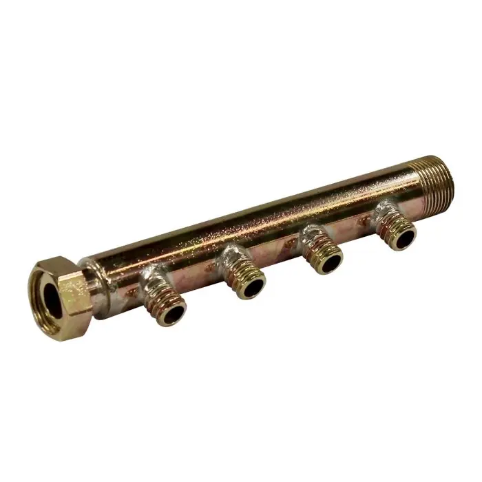 Collecteur 3/4" (20/27) Mâle + écrou tournant - 4 départs pour tube PER Ø16 - entraxe 40mm Prix Réduit