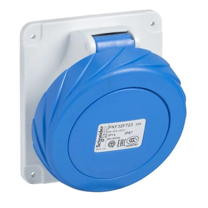 Offre Spéciale Socle prise industrielle PratiKa - 32A - IP67 - 220 - 3P - vis - Schneider Electric - PKF32F723