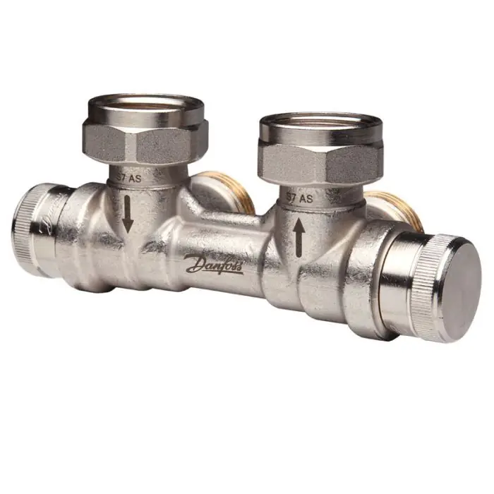 Répartiteur auto-équilibrant RLV-KDV pour radiateur Femelle 3/4&Prime; (20/27) mural entrée gauche – raccordement Mâle 3/4&Prime; (20/27) – Danfoss Authentique