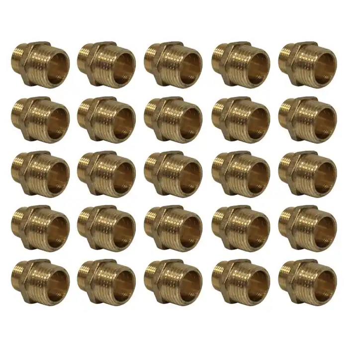 Prix Cassé Lot de 25 Mamelons Laiton Réduit mâle/mâle 1/2"-3/8" (15/21-12/17) - Arcanaute