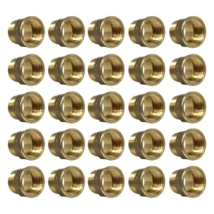 Prix Promo Lot de 25 Mamelons Laiton Egal Mâle/Femelle 1/2" (15/21) - Joint plat - Arcanaute
