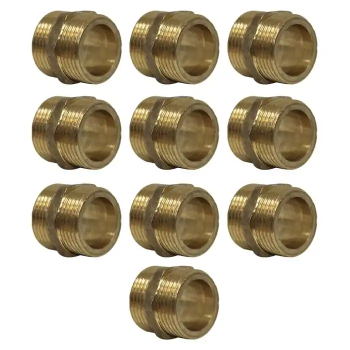Prix Réduit Lot de 10 Mamelons Laiton Égal mâle/mâle 1" (26/34) - Joint Plat - Arcanaute