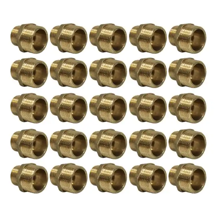Lot de 25 Mamelons Laiton Réduit mâle/mâle 3/4&Prime;-1/2&Prime; (20/27-15/21) – Arcanaute Authentique
