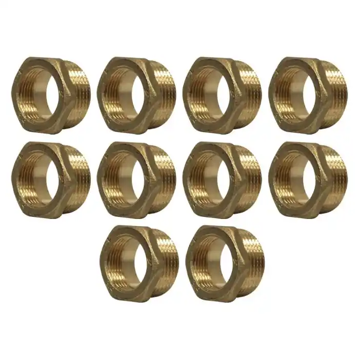 Marque Lot de 10 Mamelons Laiton Réduit Mâle/Femelle 1"-3/4" (26/34-20/27) - Arcanaute