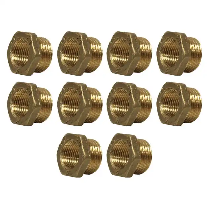 Lot de 10 Mamelons Laiton Réduit Mâle/Femelle 1/2"-3/8" (15/21-12/17) - Arcanaute Offre Exclusive