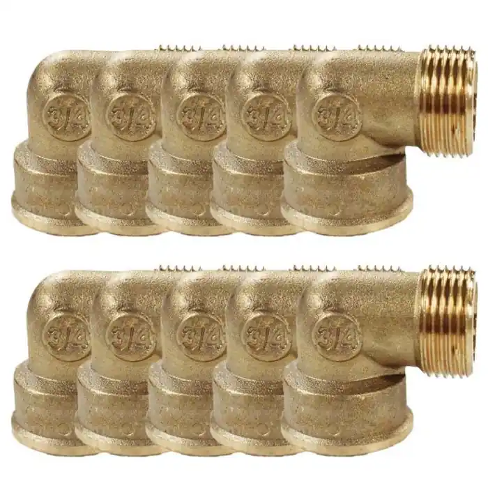 Lot de 10 Coudes Laiton Mâle/Femelle 3/4" (20/27) - Arcanaute Jusqu'à Épuisement Des Stocks