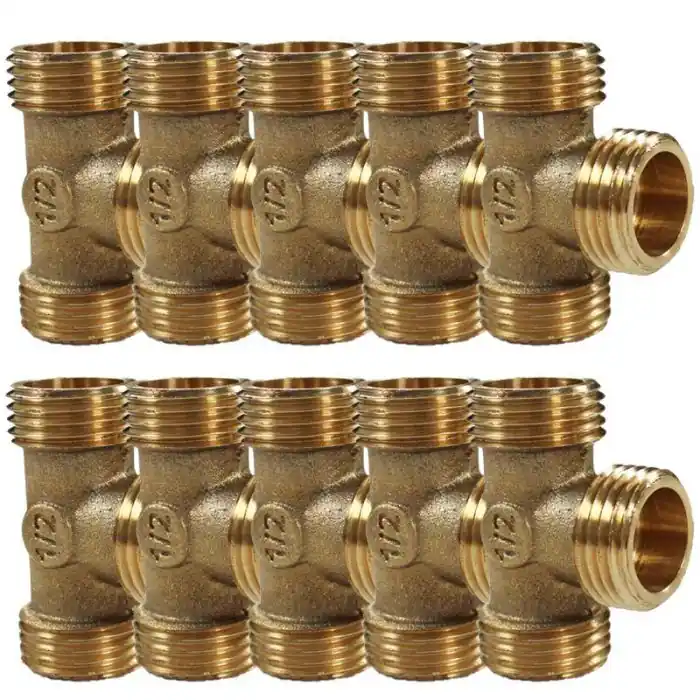 Lot de 10 Tés Laiton Mâle 1/2" (15/21) - Arcanaute Offre Du Jour