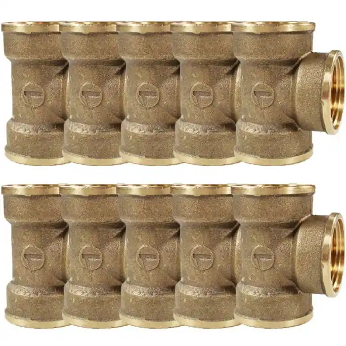 Lot de 10 Tés Laiton Femelle 1" (26/34) - Arcanaute Seulement Aujourd'hui