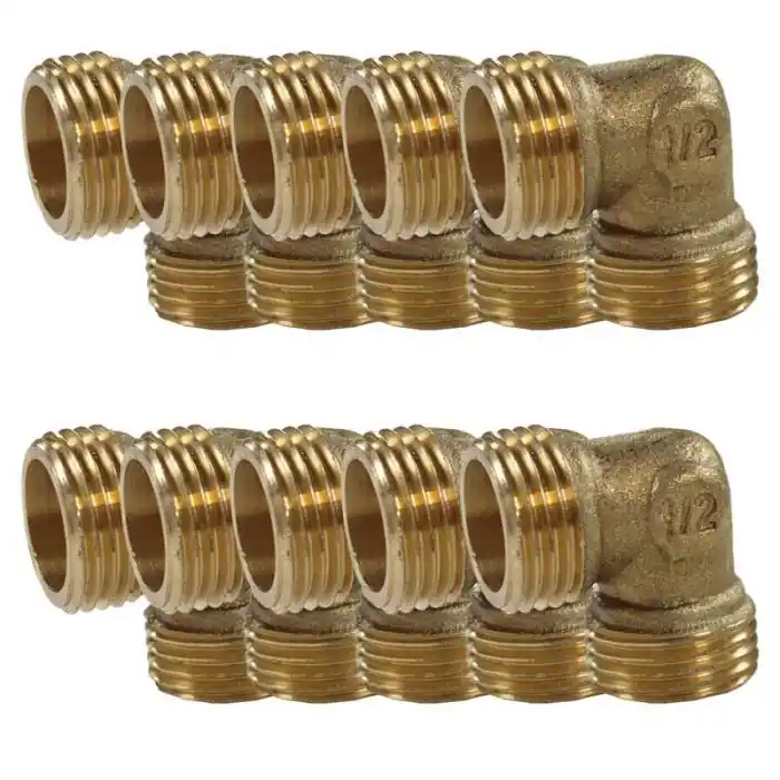 Lot de 10 Coudes Laiton Mâle 1/2" (15/21) - Arcanaute Promotion Saisonnière