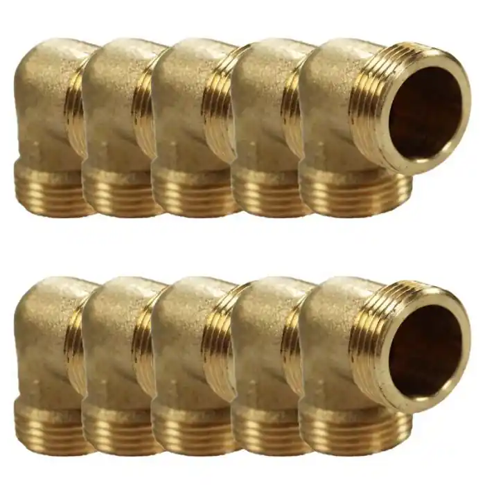 Dernier Modèle Lot de 10 Coudes Laiton Mâle 3/4" (20/27) - Arcanaute