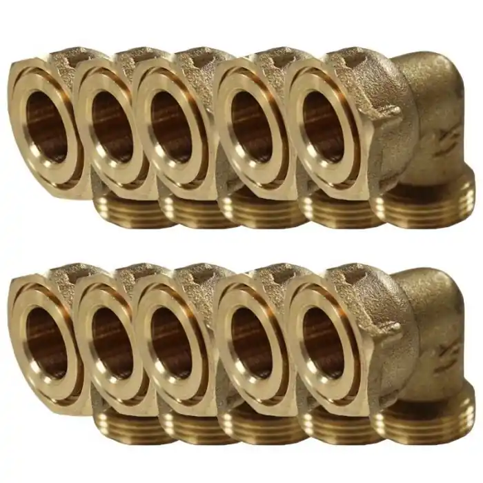 Lot de 10 Coudes mâle 3/4" (20/27) femelle écrou prisonnier 3/4" (20/27) - Arcanaute Authentique