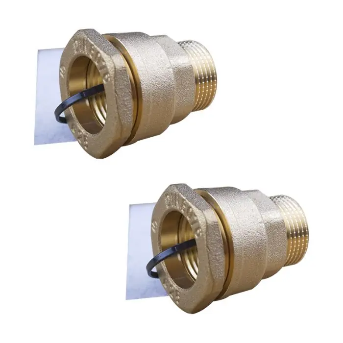 Lot de 2 Manchons laiton droit PEHD Ø25 Mâle 3/4" (20/27) - ACS 16 Bar - Arco Réduction