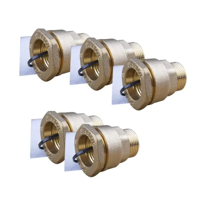 Promotion Lot de 5 Manchon laiton droit PEHD Ø25 Mâle 3/4" (20/27) - ACS 16 Bar