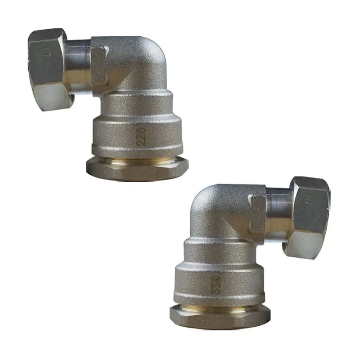 Lot de 2 Coudes laiton droit PEHD Ø25 Femelle écrou libre 3/4" (20/27) - ACS 16 Bars - Arco Livraison Express