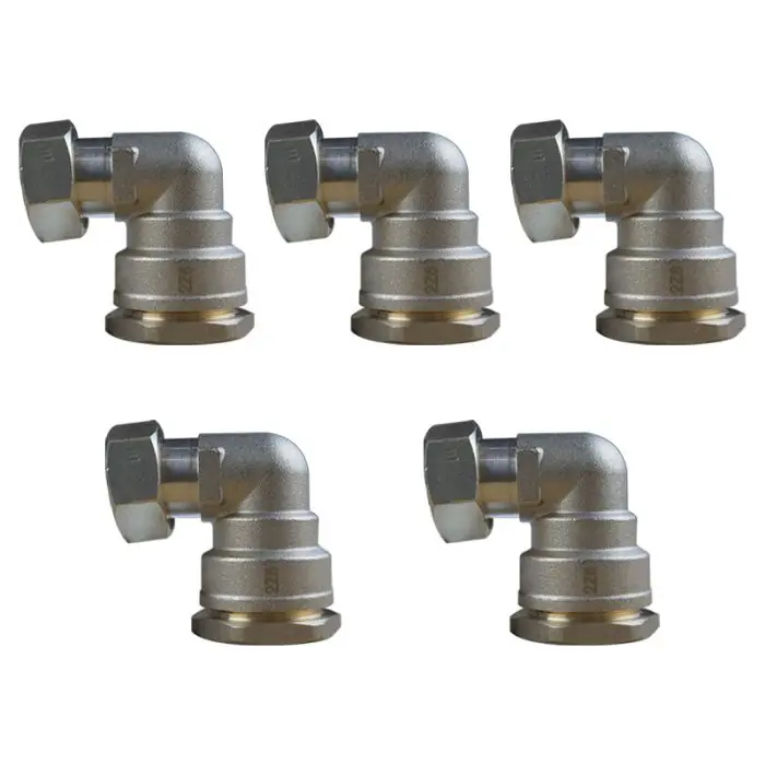 Nouveauté Lot de 5 Coudes laiton droit PEHD Ø25 Femelle écrou libre 3/4" (20/27) - ACS 16 Bars - Arco