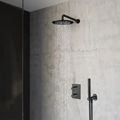 Acheter En Ligne Pack douche thermostatique encastré TRIVERDE Blackmat – Cristina Ondyna
