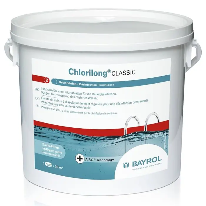 Offre Du Jour Seau de 5kg de galets Chlorilong Classic pour désinfection chlore piscine - Bayrol