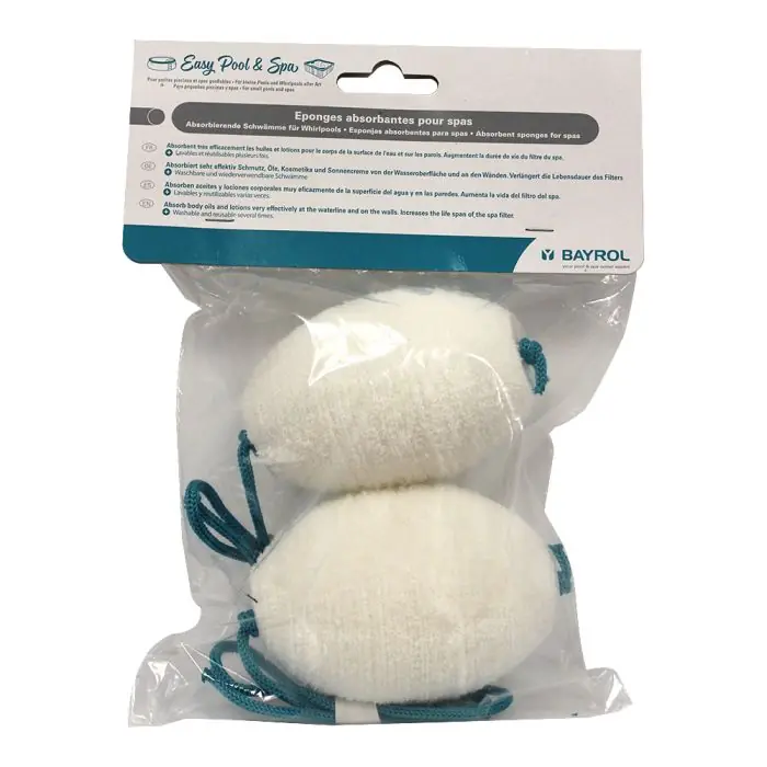 Lot de 2 éponges absorbantes réutilisables spécial piscine hors sol et spa gonflable – Bayrol Expédition Rapide