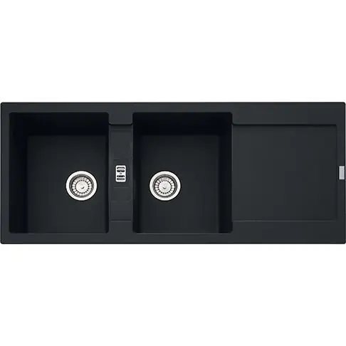 Meilleur Choix Évier de cuisine Maris Fragranit+ MRG621 - 1160 x 500 x 205 mm - Noir mat - Sous-meuble 90 cm - Franke