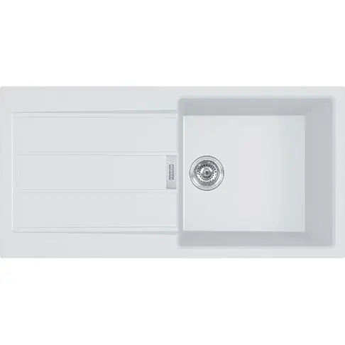 Évier de cuisine Sirius 2 Tectonite S2D611-100 - Sous-meuble 60 cm - 1000 x 500 x 200 mm - Blanc artic - Franke Satisfait Ou Remboursé