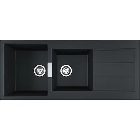 Solde Évier de cuisine Sirius 2 Tectonite S2D621 – Sous-meuble 80 cm – 1160 x 500 x 200 mm -Carbone – Franke