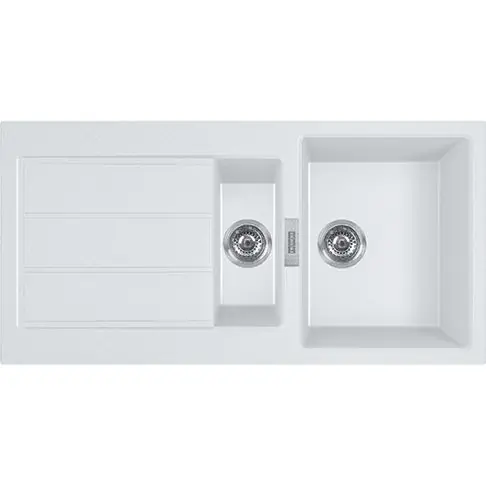 Évier de cuisine Sirius 2 Tectonite S2D 651 - Sous-meuble 60 cm - 1000 x 500 x 200 mm - Blanc artic - Franke Top Vente