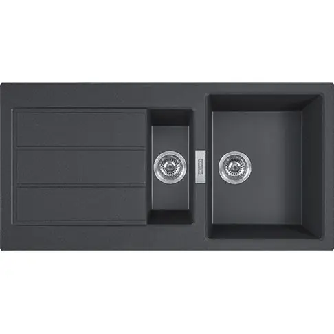 Must-Have Évier de cuisine Sirius 2 Tectonite S2D 651 - Sous-meuble 60 cm - 1000 x 500 x 200 mm - Carbone - Franke