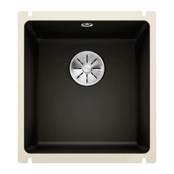 Commande En Gros Évier en céramique Subline 375-U – Sous-meuble de 45 cm – 414 x 456 x 185 mm – Noir – Vidage manuel – Blanco