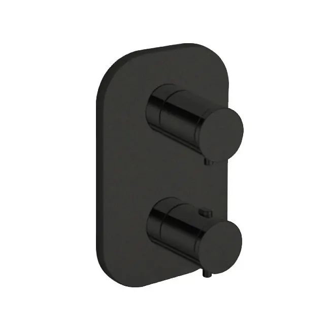 Façade thermostatique douche encastrée EAST SIDE (2 sorties) – Blackmat – Cristina Ondyna Certifié