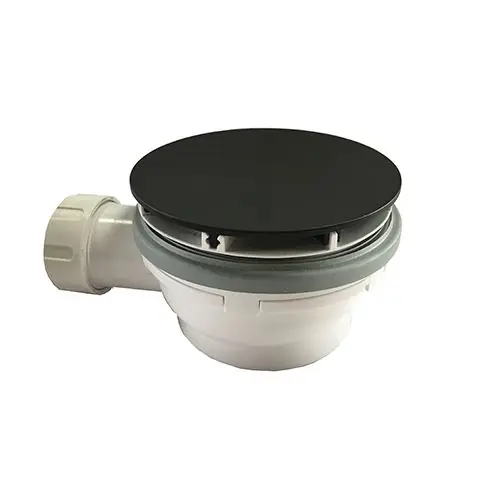 Jusqu'à Épuisement Des Stocks Bonde de douche avec capot extra plat - Hauteur 64 mm - Blackmat - Cristina Ondyna