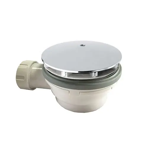 Bon Plan Bonde de douche avec capot extra plat - Hauteur 64 mm - Chromé - Cristina Ondyna