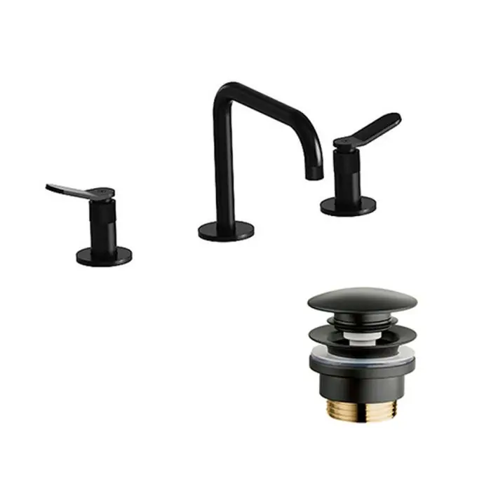 Populaire Robinet mélangeur lavabo 3 trous haut EAST SIDE Blackmat + bonde - Cristina Ondyna
