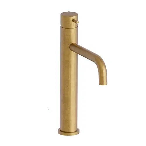 Petit Prix Robinet mitigeur lavabo mi-haut TRIVERDE or brossé avec bonde up&down – Cristina Ondyna