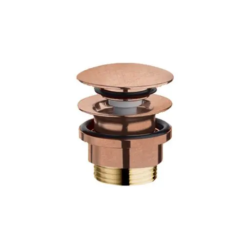 Seulement Aujourd&rsquo;hui Bonde lavabo UP&DOWN – Bouchon Ø64 – G1&Prime;1/4 (33/42) – Or rose brossé – Cristina Ondyna