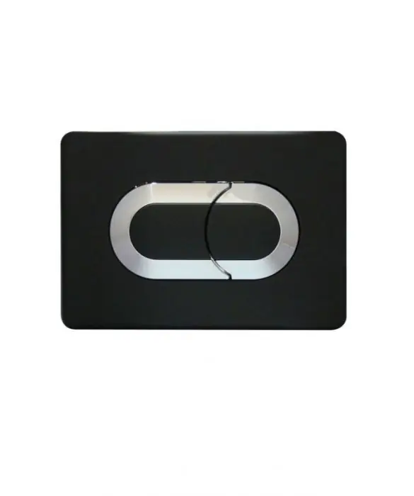 Plaque de commande 3/6L SALINA pneumatique double chasse - noire soft - Regiplast Populaire